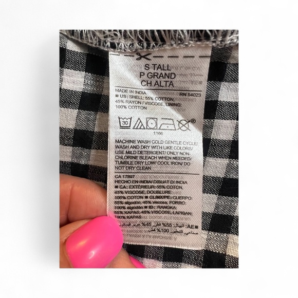 🖤🤍 EUC OLD NAVY Black & White Gingham Maxi Dress | Sz S Tall - Picture 8 of 9